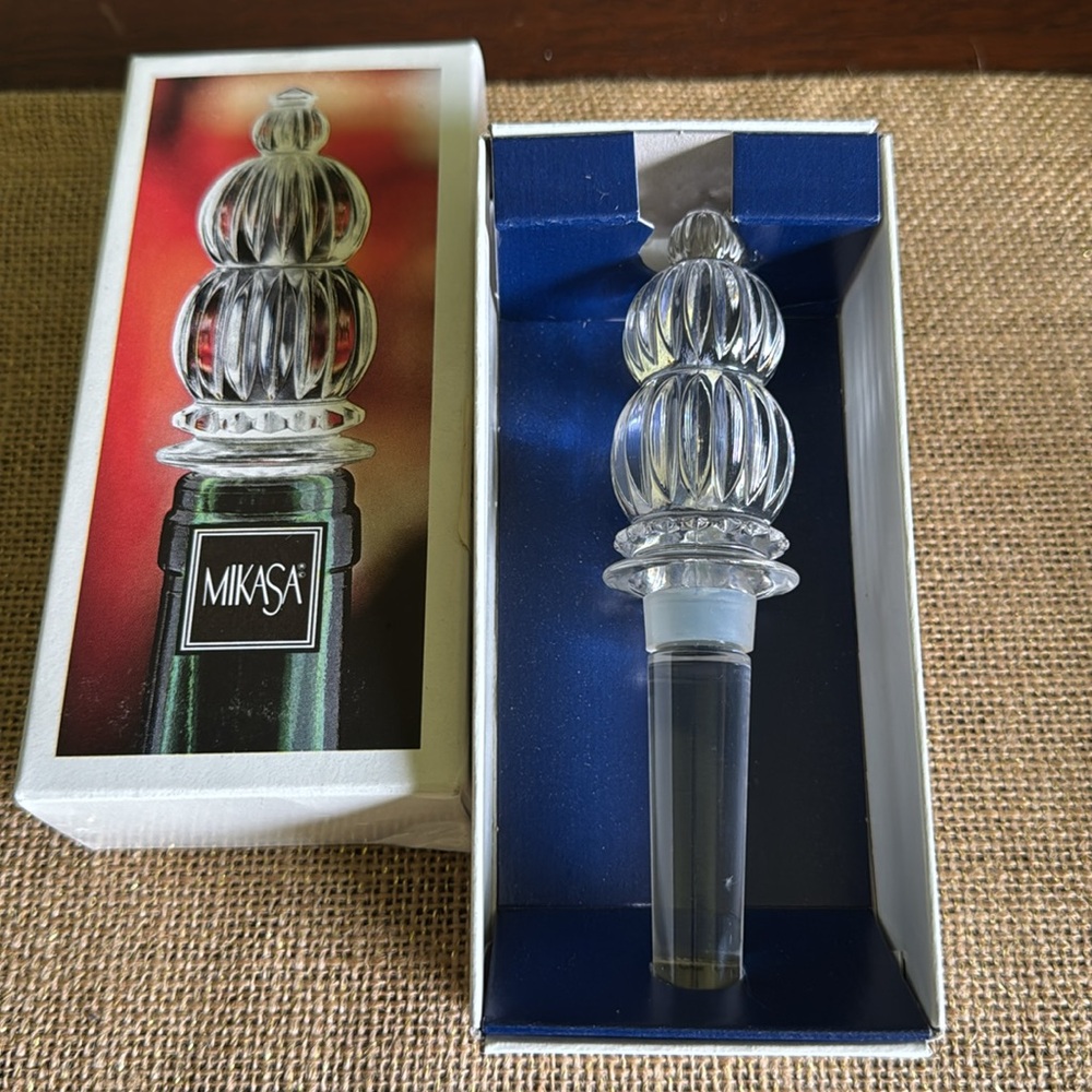Mikasa Monterey Bottle Stopper Crystal Austria In Original Box